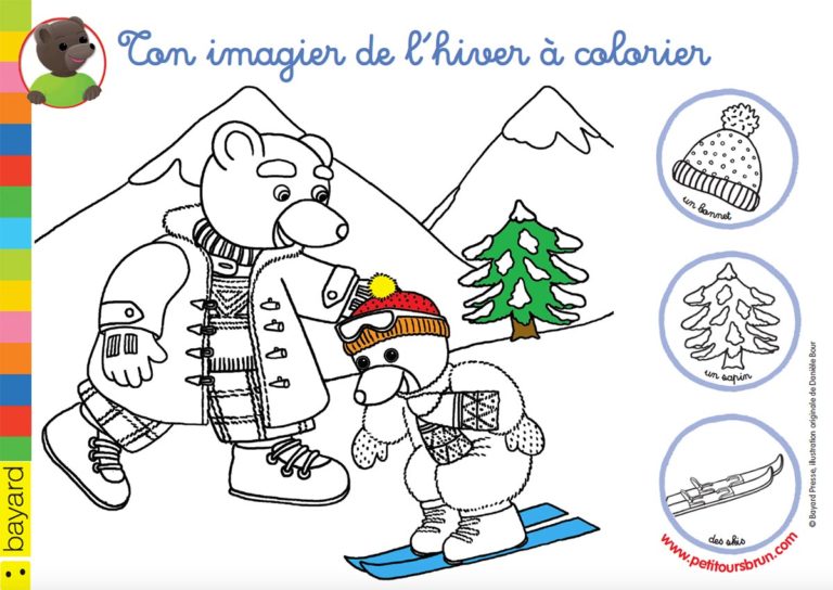 Colorie l'hiver avec Petit Ours Brun !  Les activités Coloriage